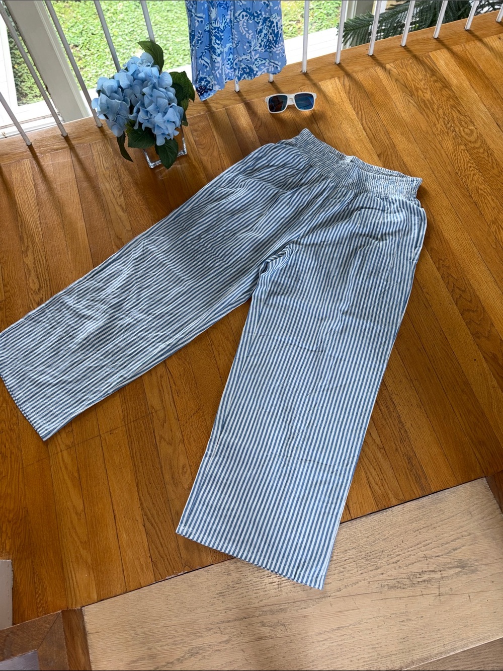 Source Unknown Blue & White Striped Men’s Chinos